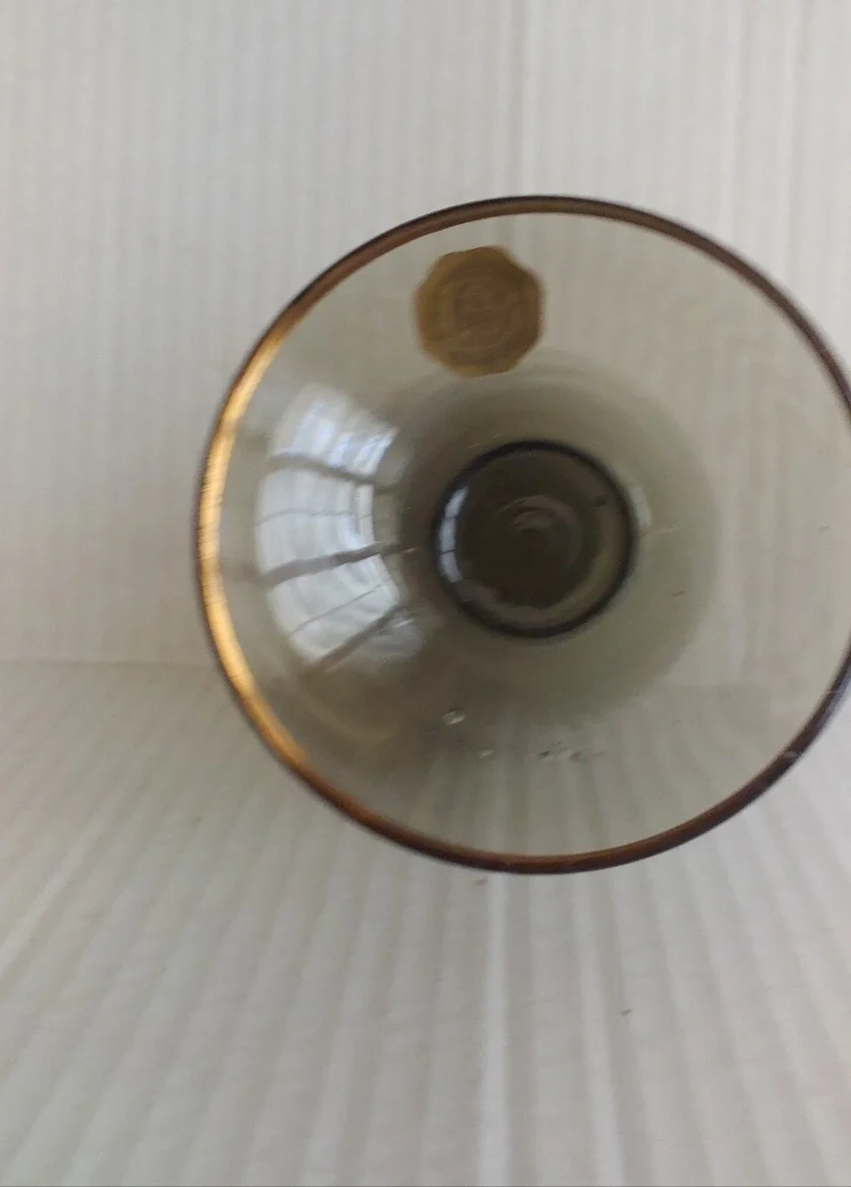 Palomino Horse Soft Gray with Gold Trim & Seal Stamp RARE Drinking Glass Cup